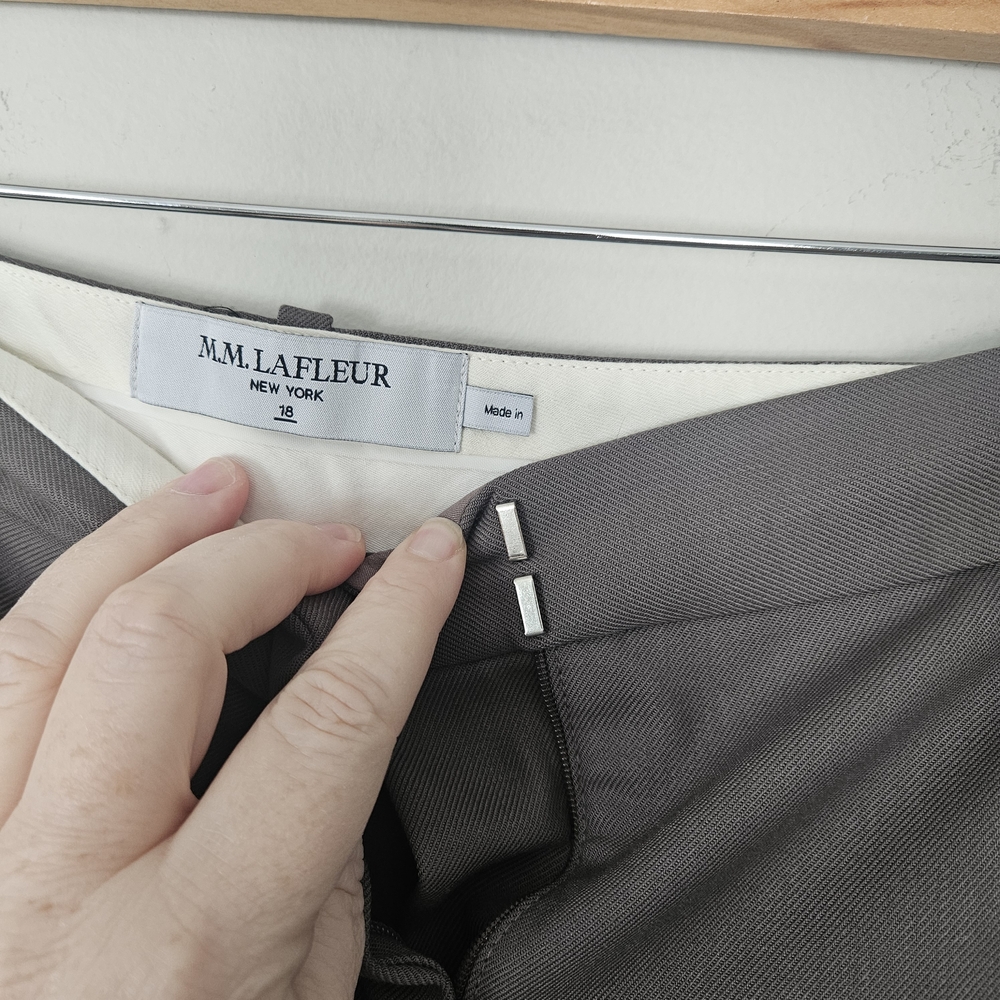 MM Lafleur Gaia Sharkskin Double-Breasted Pant Suit Size 18 - Picture 14 of 14